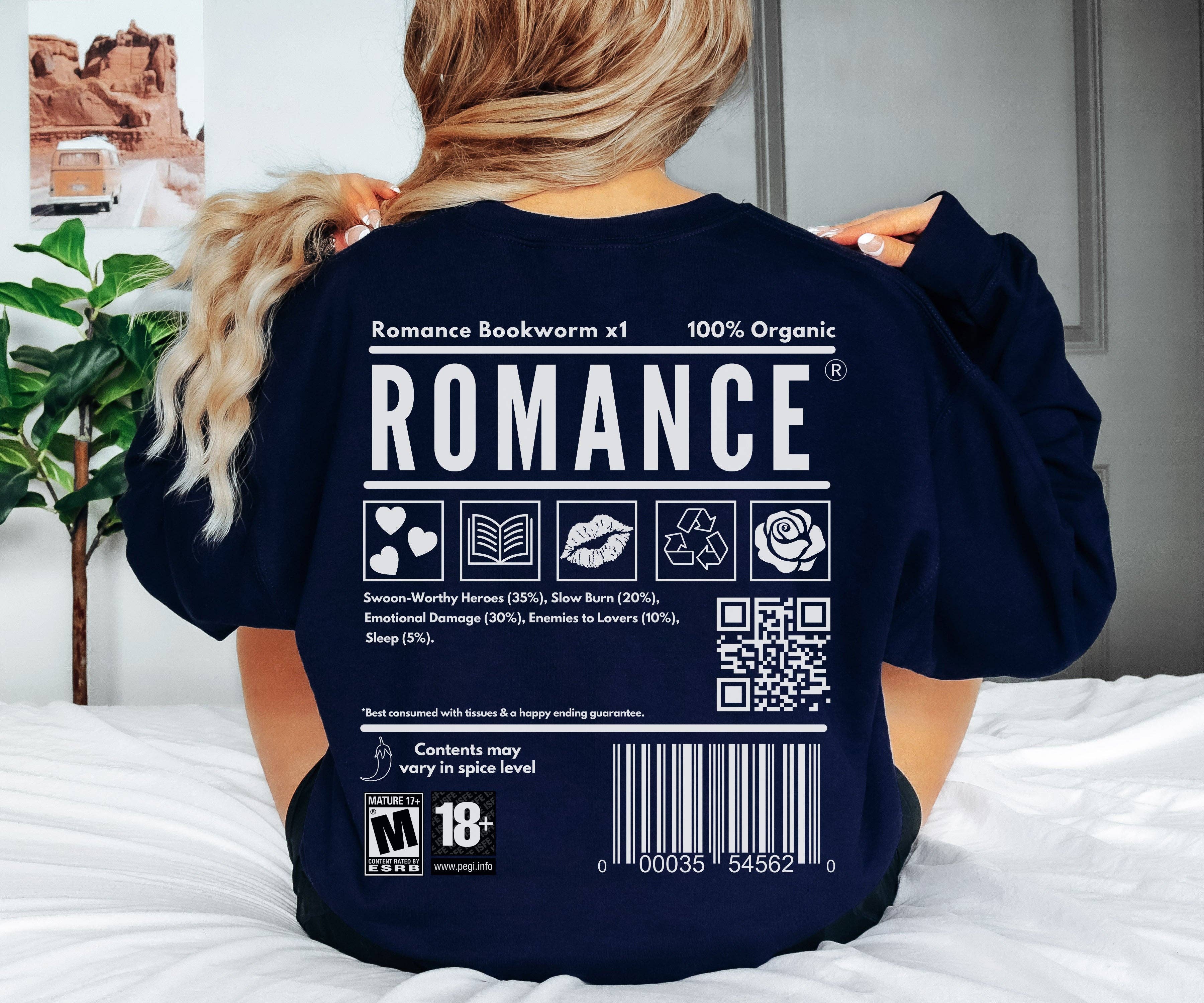 MagicMerchEmporium - Wholesale Graphic Sweatshirt - Unisex - ROMANCE BOOKWORM Sweatshirt1