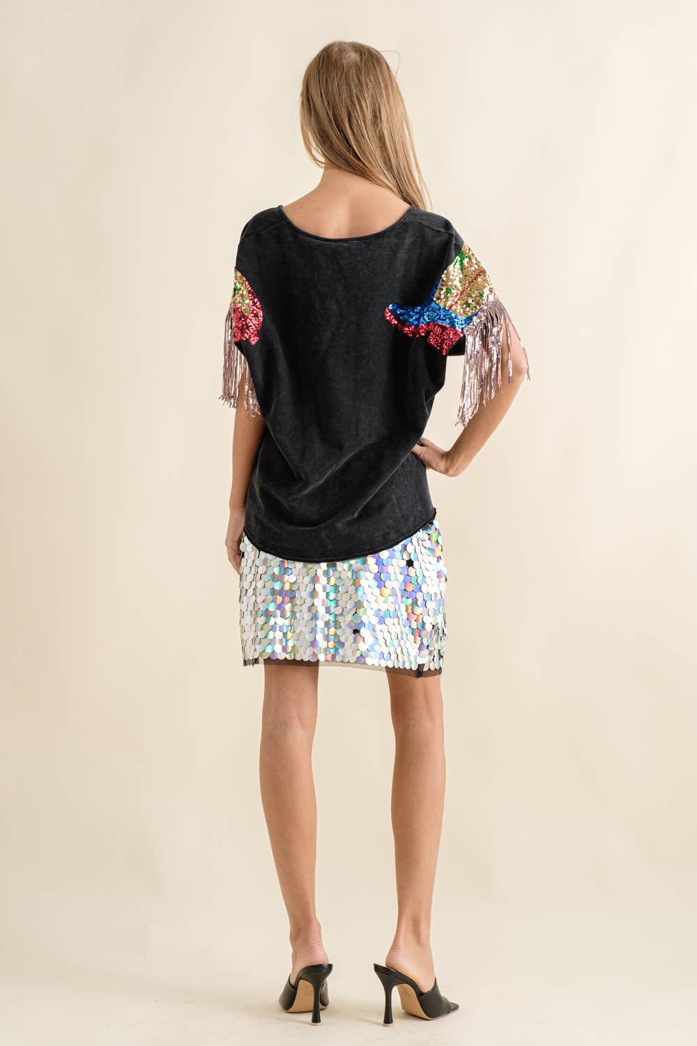 GOLD 32607S - Mirrored Disco Large Sequin Waist Mini Skirt for wholesale on Faire11