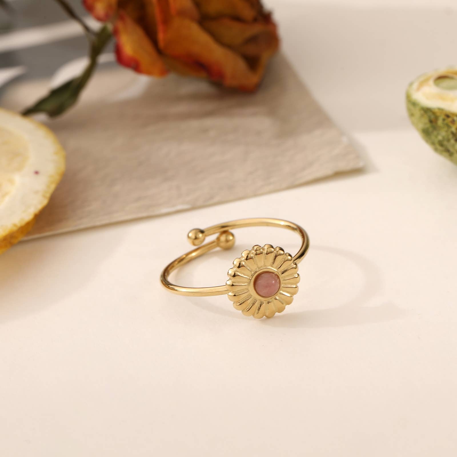 Lovelika - Wholesale Chain Ring - Ring with a stone - Bethany0