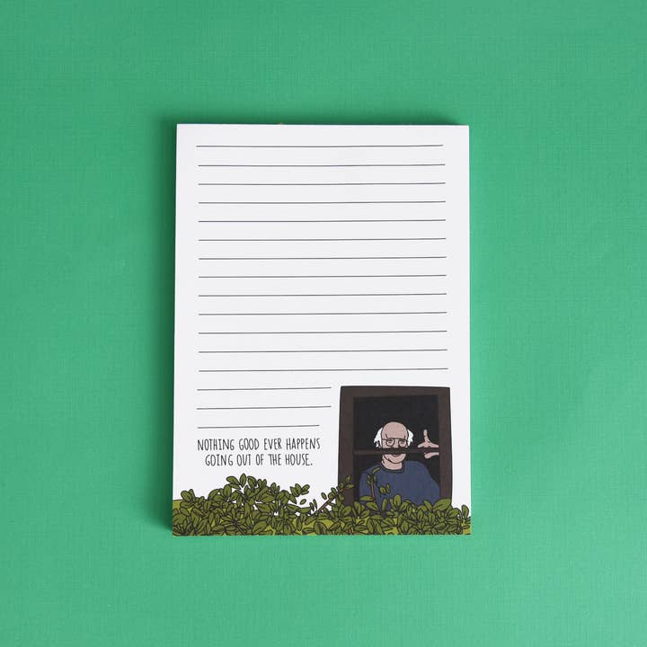 Nothing Good Larry David Notepad for wholesale by Humdrum Paper