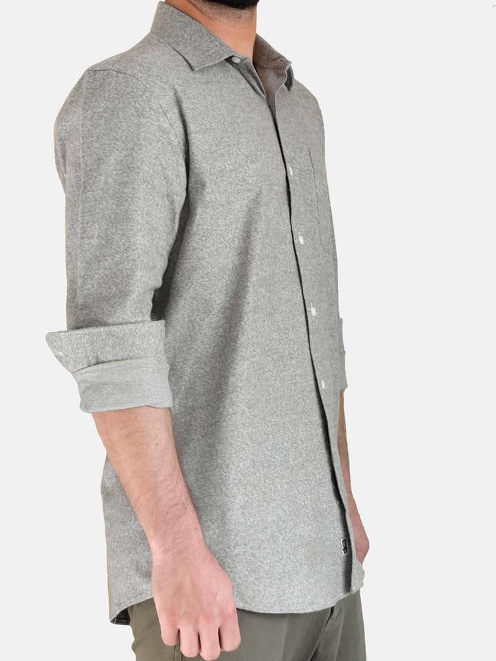 EKZO - Wholesale Button Down Shirt - Men's - Flannel Shirt Heather Sage