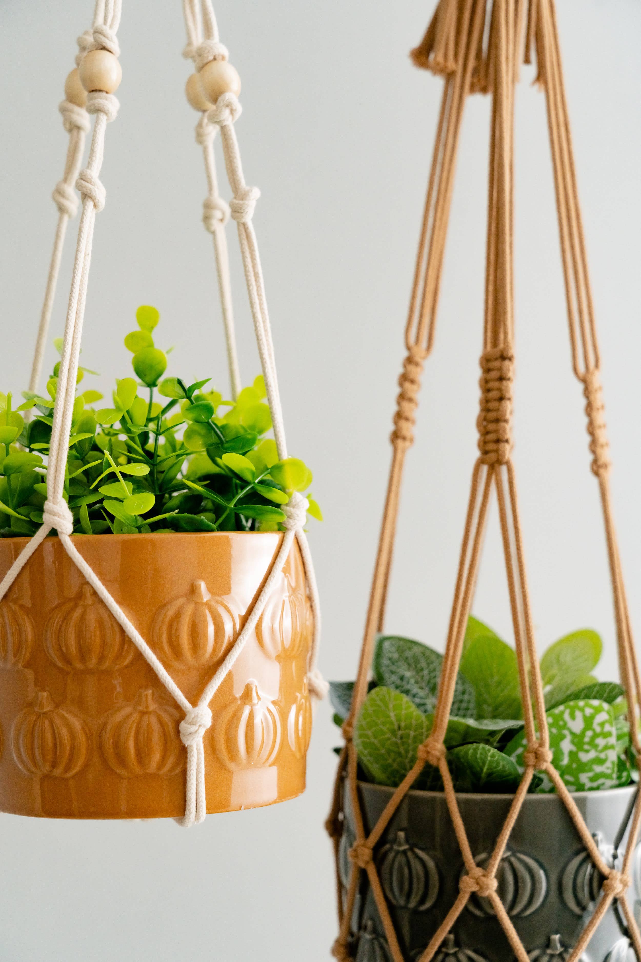 BeanDaikon – Engroshandel Hængende plantekasse – Håndlavet makramé planteophæng I578