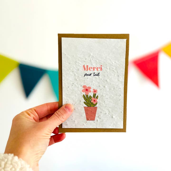 Thank you pink flower pot for wholesale by Sochizen