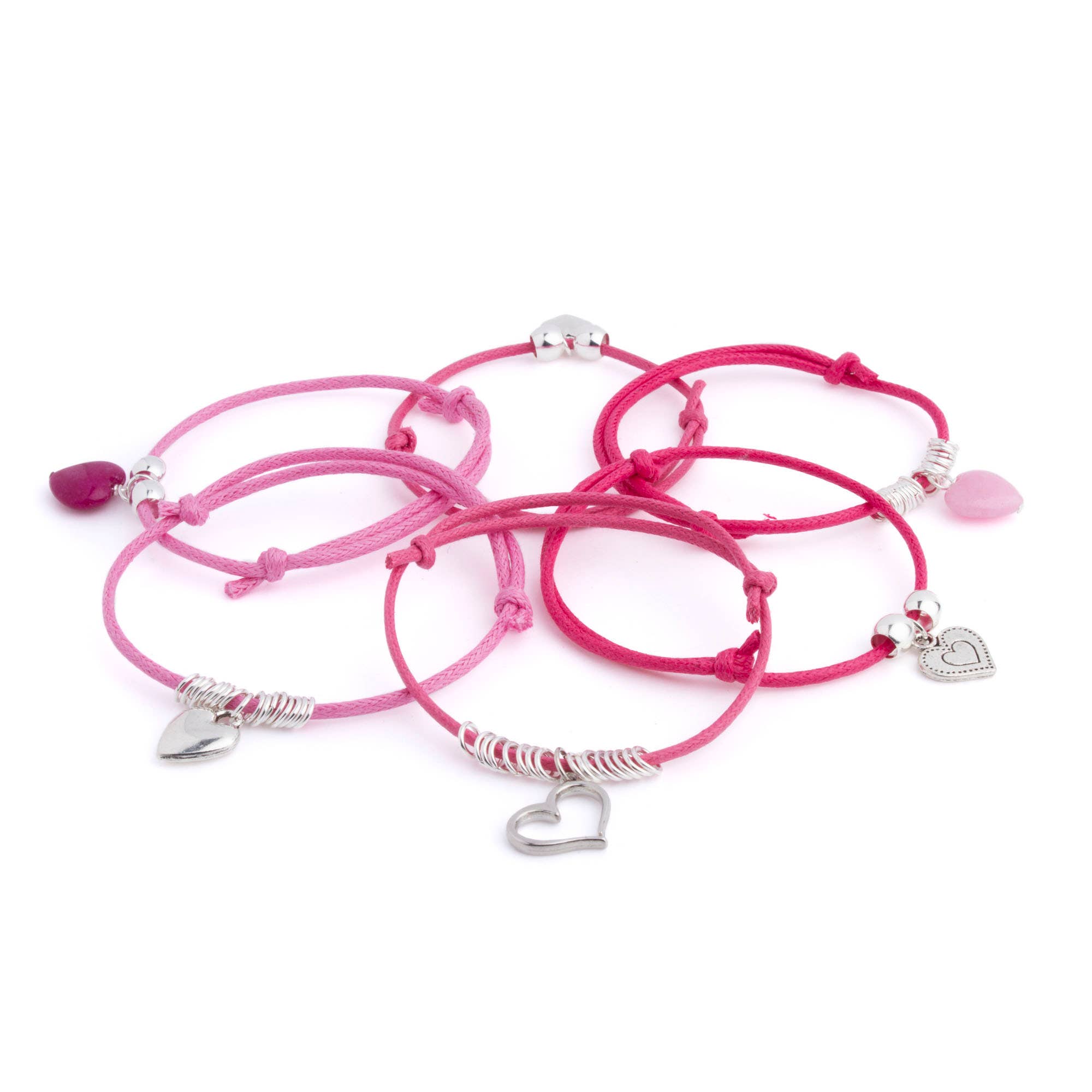 Pipkits – wholesale DIY Jewellery – Child – Friendship Charm Bracelet Pipkit Hearts Edition1