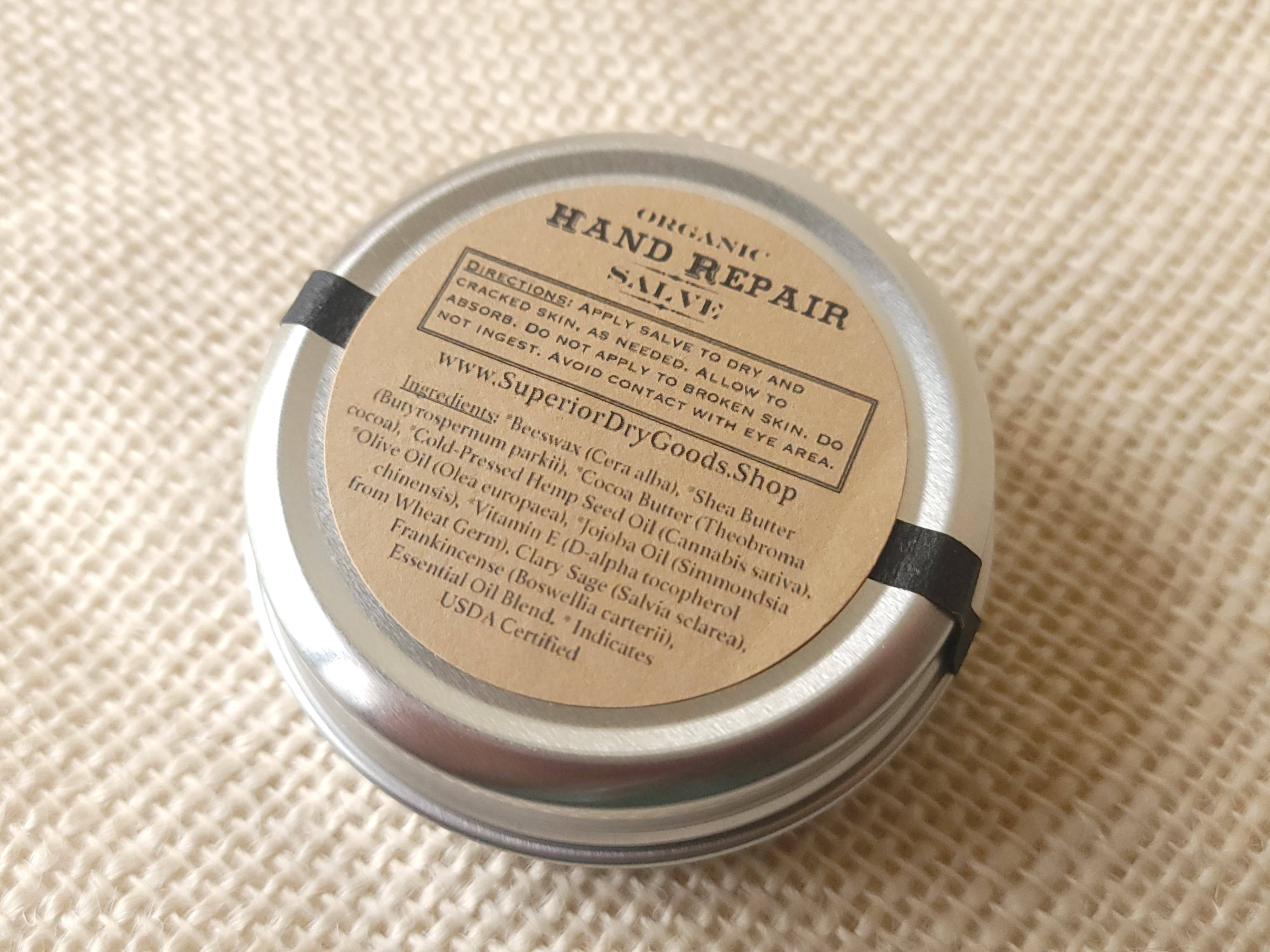 Superior Dry Goods - Wholesale Healing Salve/Balm/Cream - Hand Repair Salve | 2 Sizes | Hemp & Clary Sage | Organic7