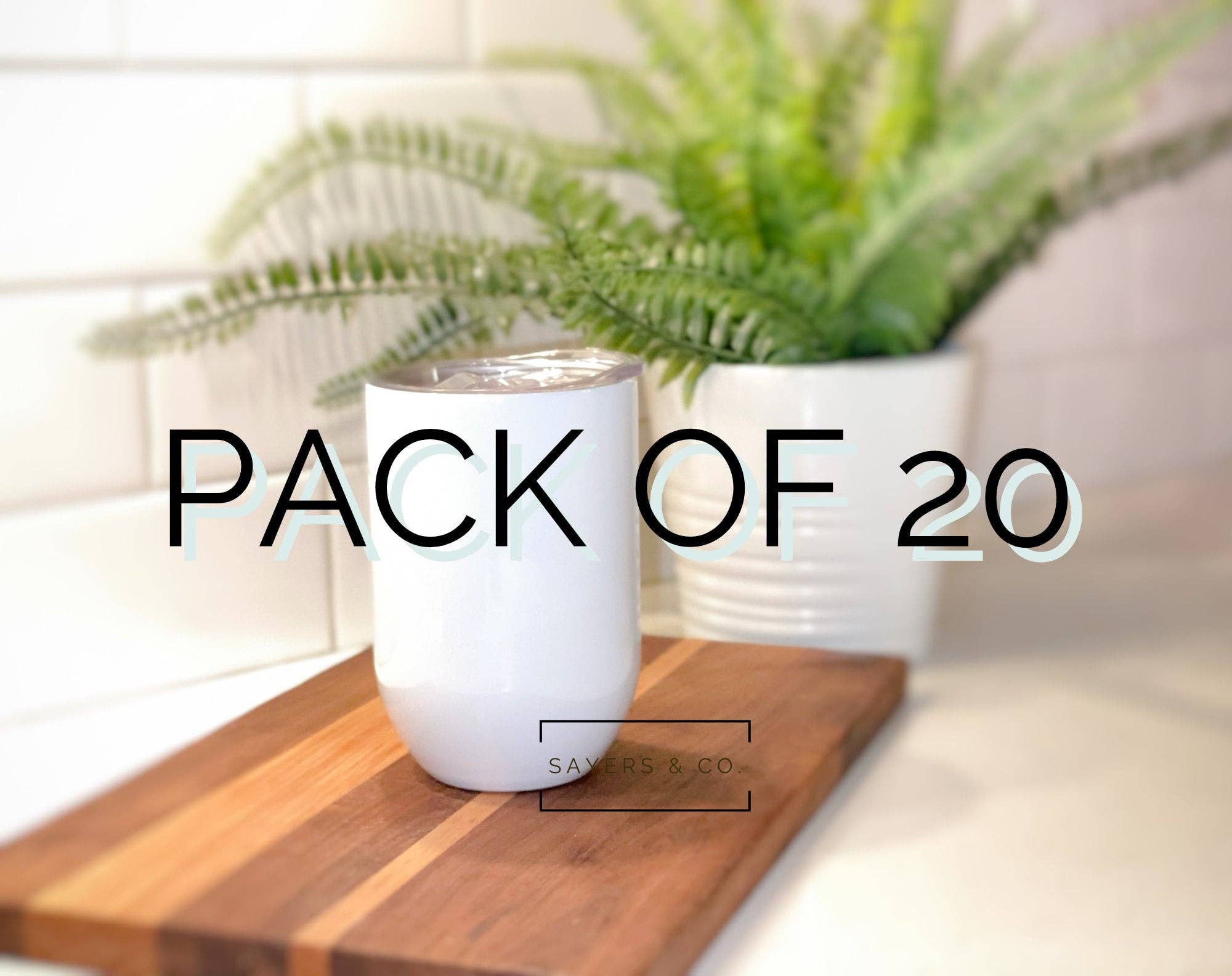 Sayers & Co. - Wholesale Insulated mug/tumbler - BULK Pack of 20- 12 oz STRAIGHT Edge White Wine SUBLIMATION Blank Stainless Steel Tumbler Water Bottle wholesale1