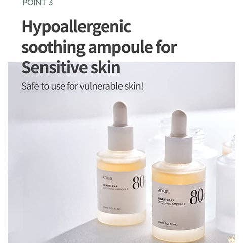 Palace Beauty Galleria - Wholesale Facial Serum/Concentrate - Anua Heartleaf 80% Soothing Ampoule 30ml / 1.01 fl.oz.7
