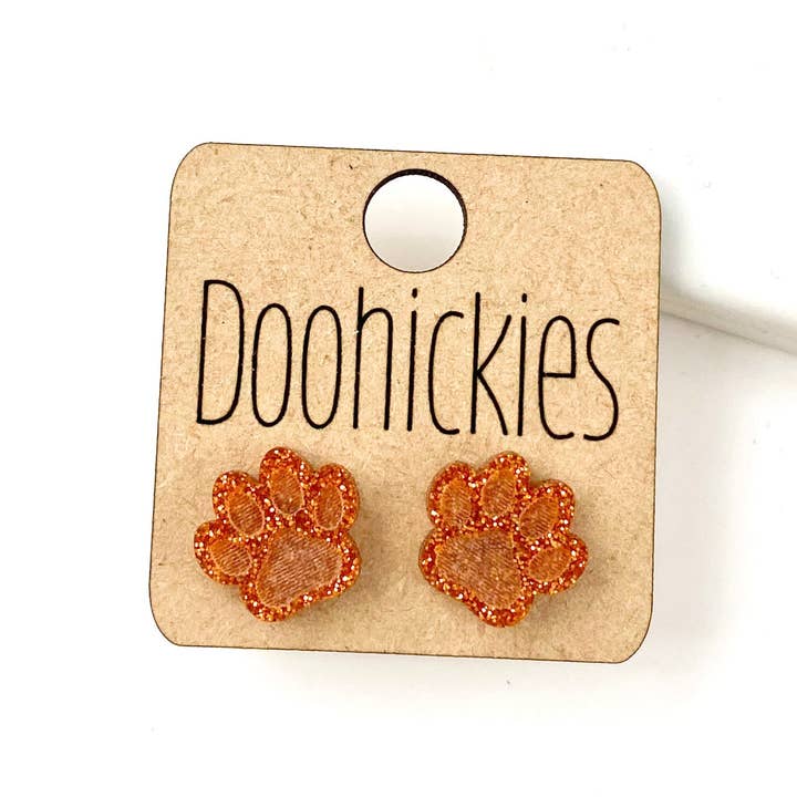 Doohickies – wholesale Solitärörhängen – 13 mm Skolanda Glitter Tass Studs - Anpassade Andörhängen - 9 Färgalternativ6