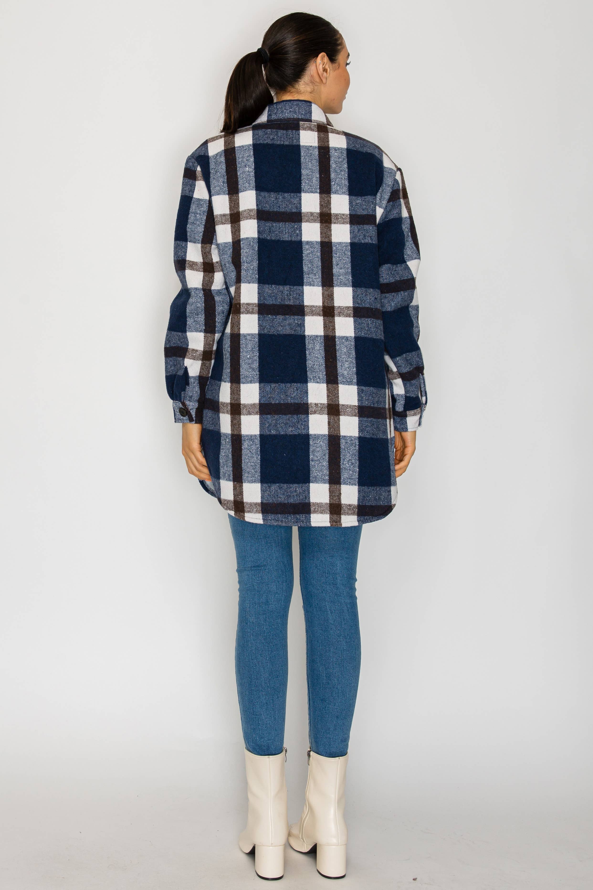 PATRONCITO USA INTERNATIONAL, INC - Wholesale Shirt Jacket/Shacket - Women's - Women Plaid Long Button Shirts Jackets (Shakets) LJ450-202523