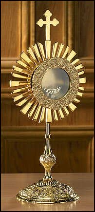 Christian Brands Church Supply - Wholesale Decorative Tabletop Object - Cross Monstrance With Luna0