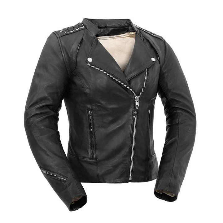 Black Widow - Women's Motorcycle Leather Jacket for wholesale by USA Leather Shop