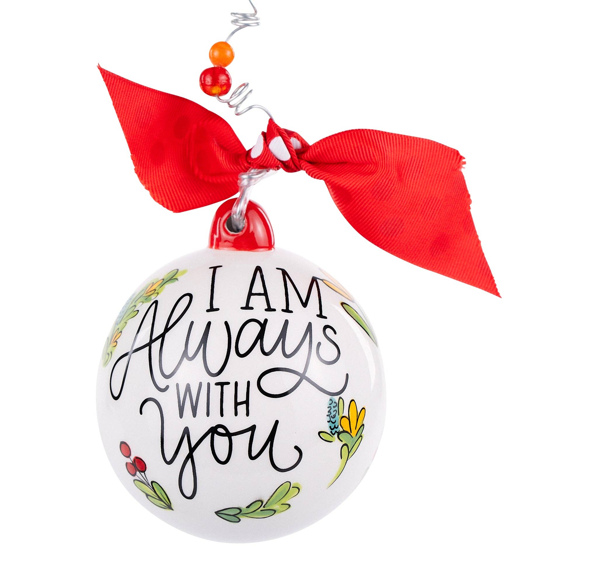 Glory Haus - Wholesale Ornament - Red Bird Always With You Wreath Holiday Ornament1