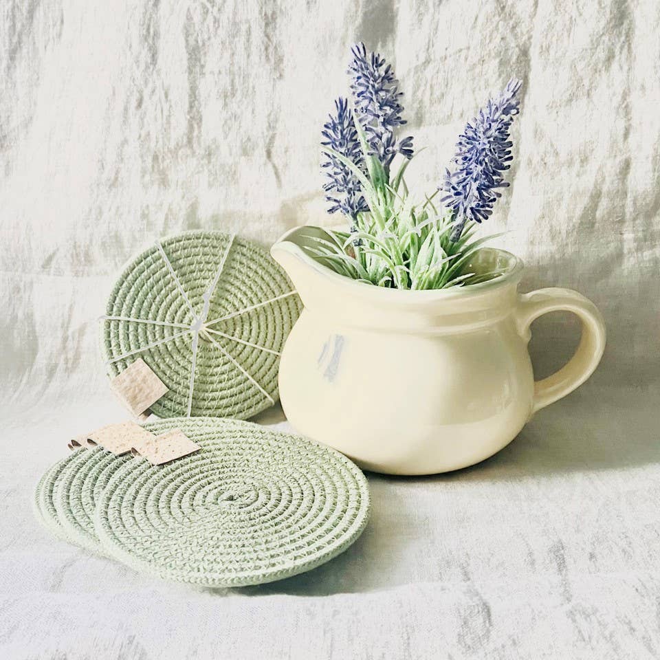 Artwork by Sandra Naufal - Vente Sous-verre - Sous-verres en corde Sage1