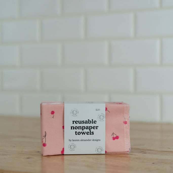 Lauren Alexander Designs - Wholesale Paper Towels - Reusable Paper Towels - Cherry Berry4