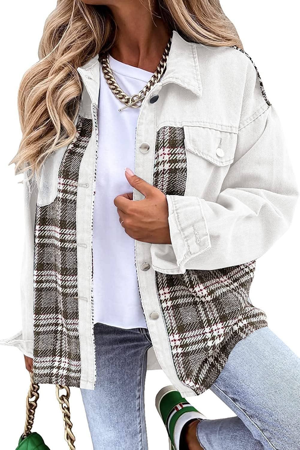 AZSHOP Trading LLC - Wholesale Shirt Jacket/Shacket - Women's - Patchwork Plaid Jacket1