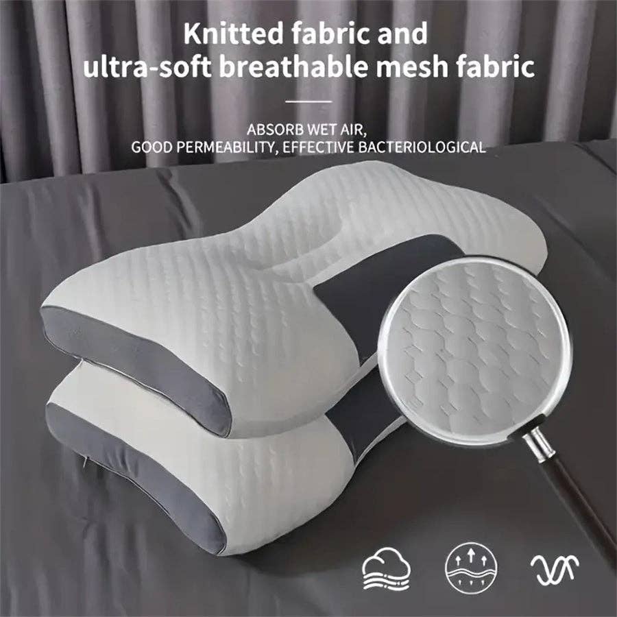 White Ergonomic Cervical Neck Pillow for Side Back Stomach Sleeper for wholesale on Faire1