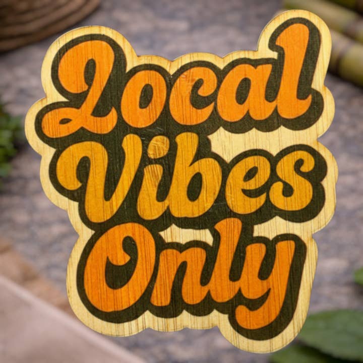 Solo vibras locales para venta al por mayor de Bamboo Wood Stickers