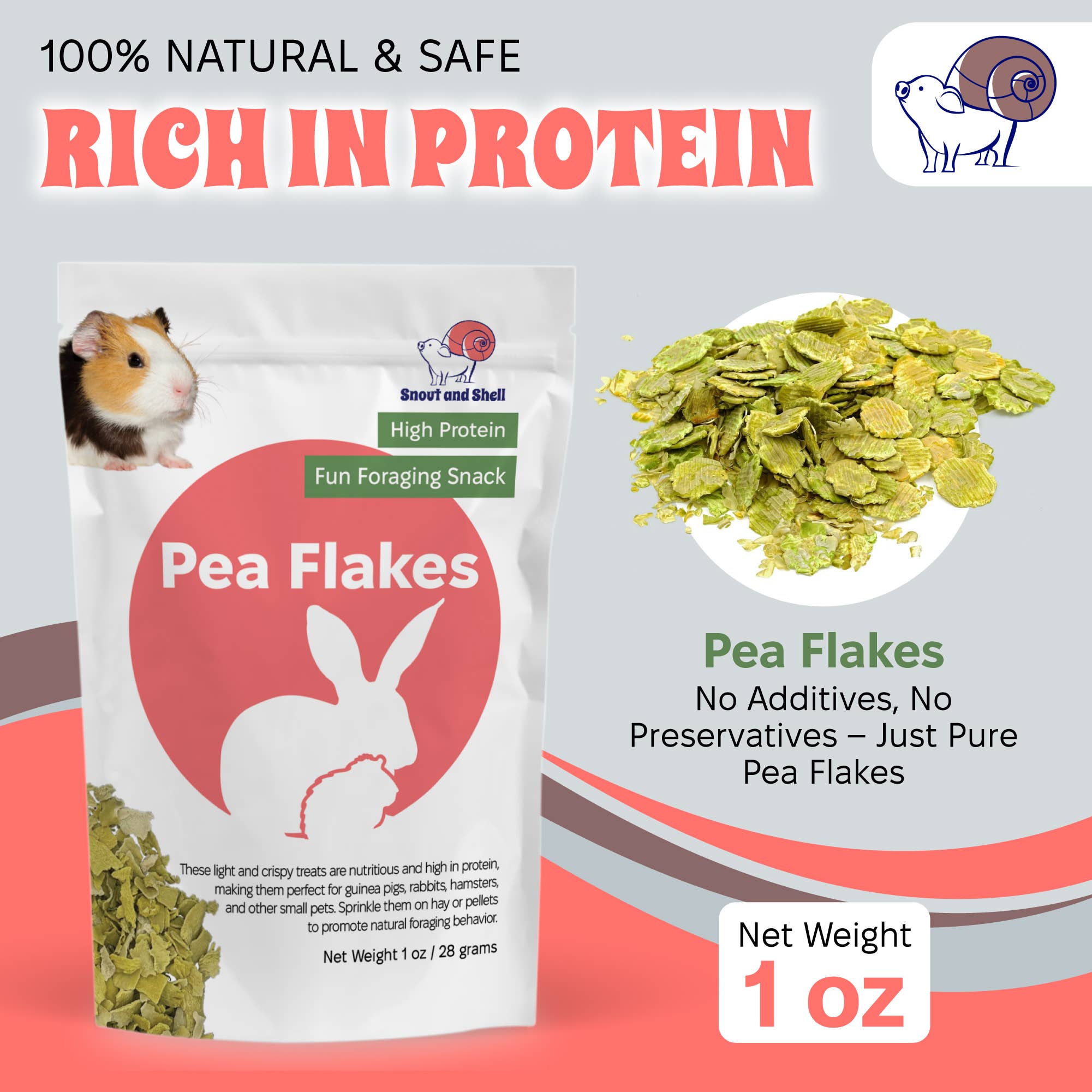 Snout and Shell - Wholesale Pet Treats - Dog - Pea Flakes for Small Pets2