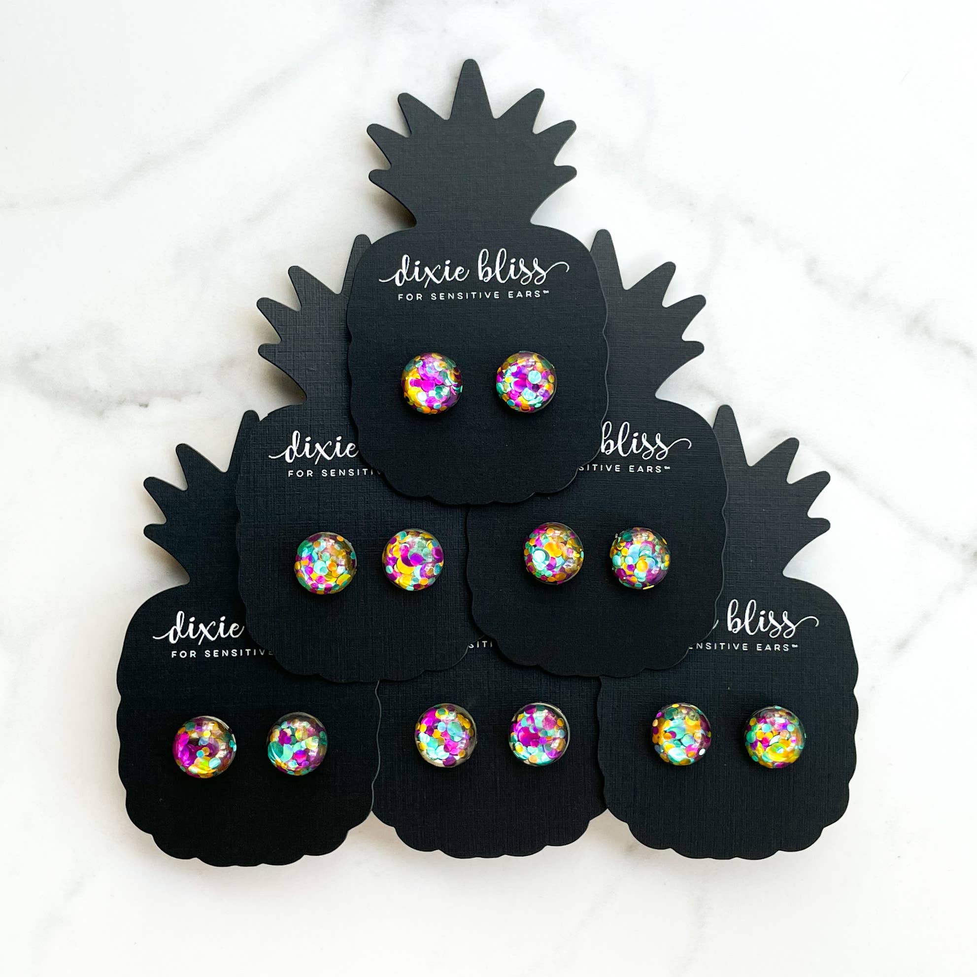 Dixie Bliss - Vente Clous d'oreille - Confettis de Mardi Gras1