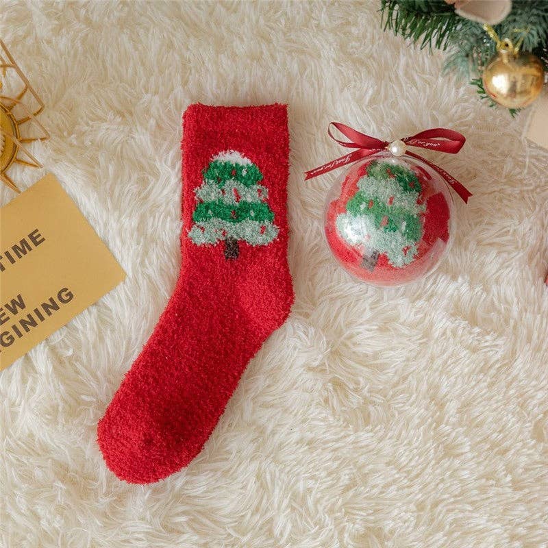 UZ Wholesale Store - Wholesale Socks - Women's - Thickened Coral Fleece Christmas Socks2