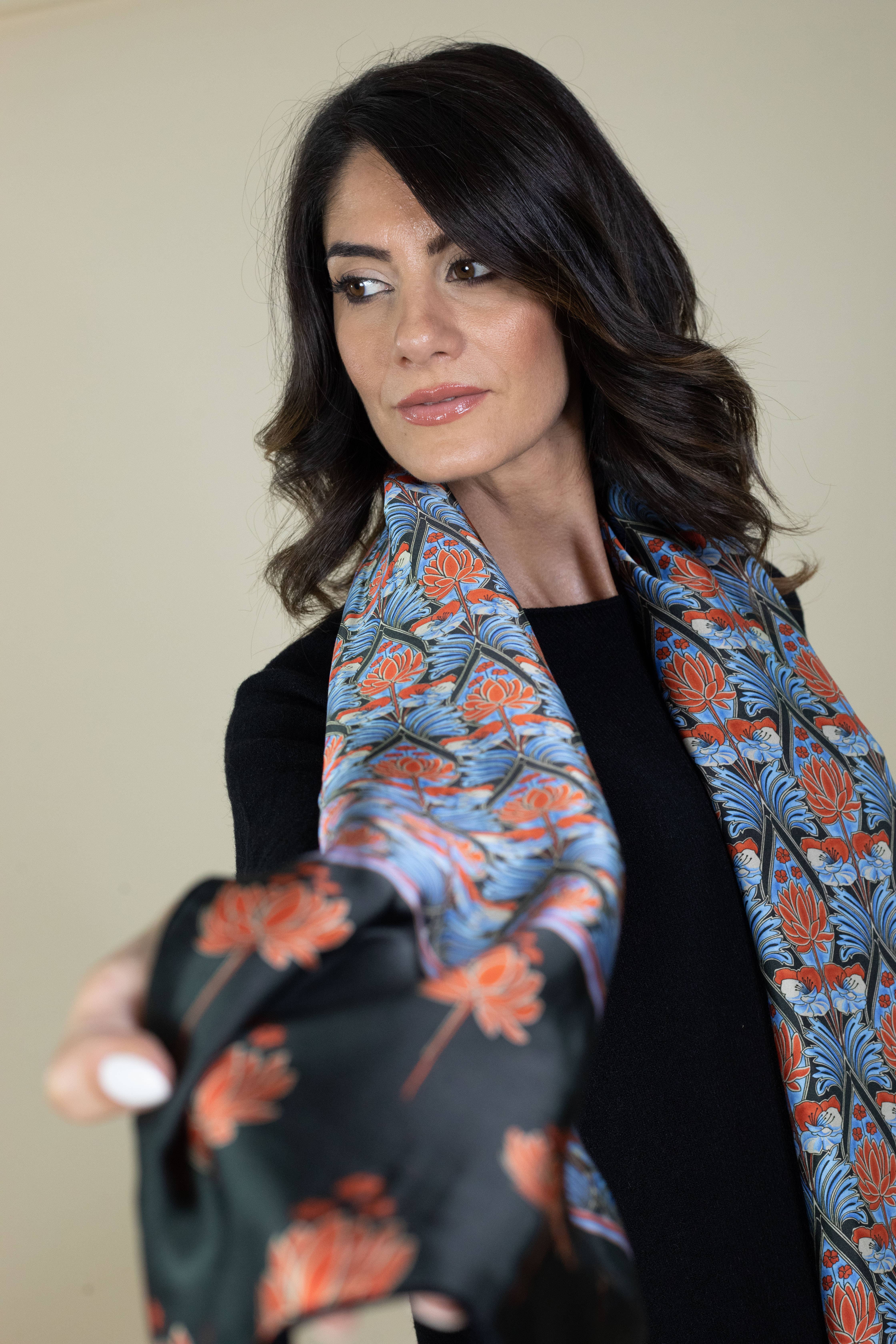 La Vie En Rose - C.I.D.A. s.r.l. - Wholesale Scarf - Women's - Liberty Patterned Hand Tasseled Stole3
