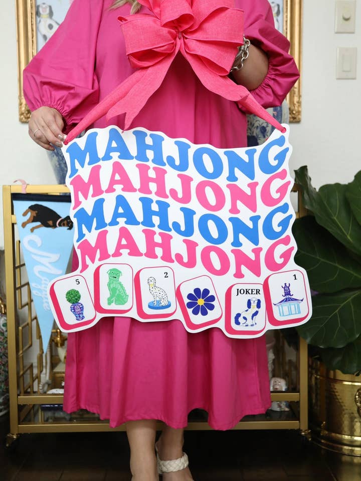 Mahjong Time Door Hanger - HTH x Stylin' Brunette for wholesale by Home Themed Home