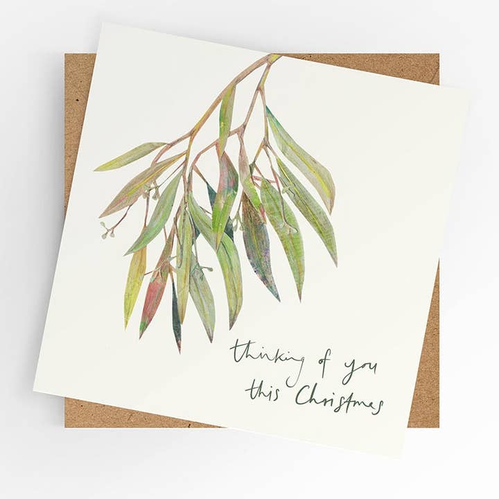 Tänker på dig julkort, eukalyptusblad för wholesale av Under the Willow Tree