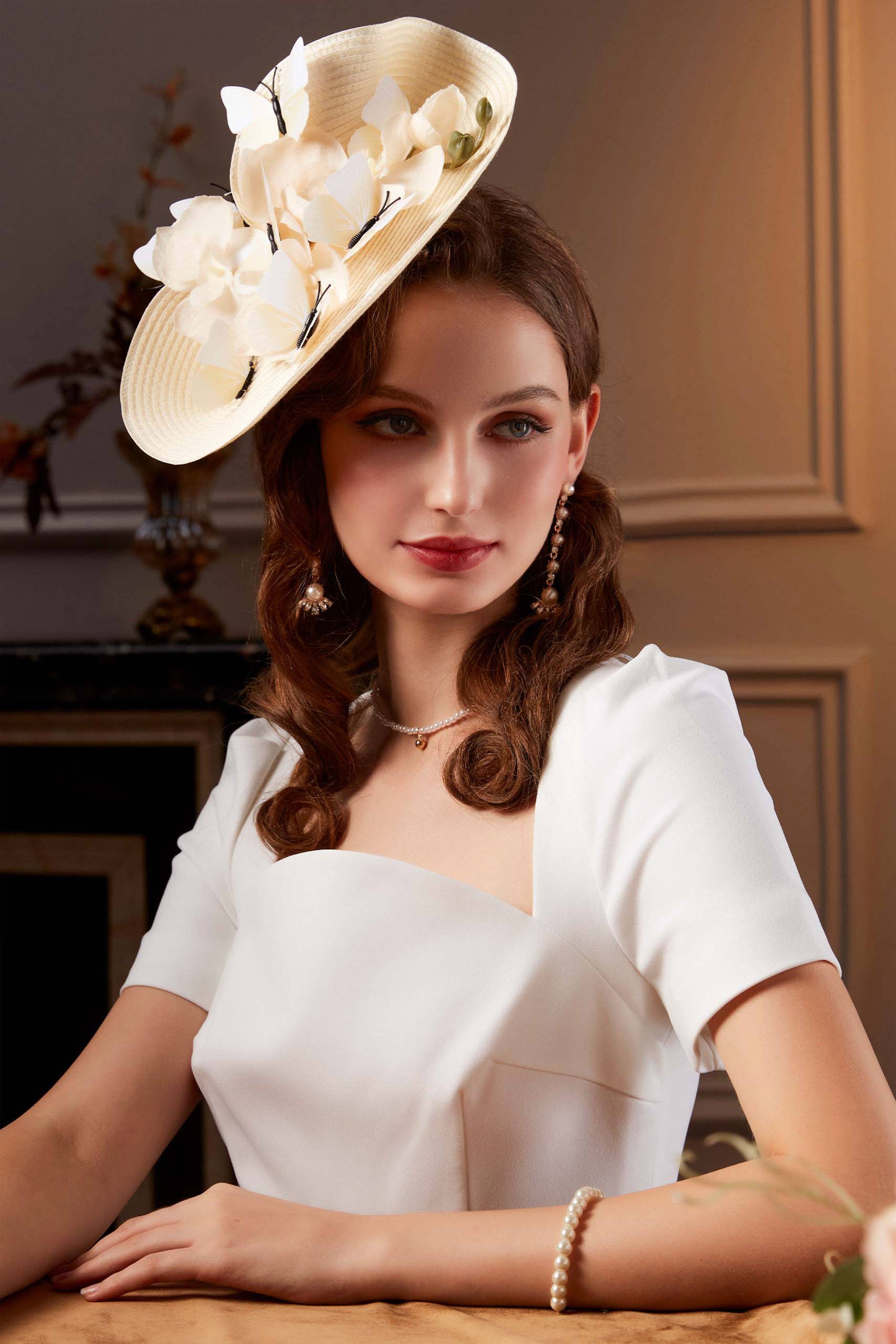 BABEYOND - Vendita all'ingrosso Fascinator - Donna - Fascinator a Tesa Larga Butterfly Derby10