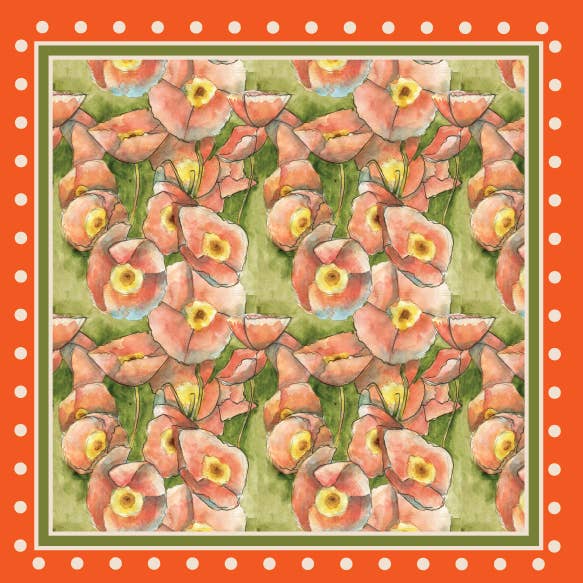 Bandana en forme de fleur de pavot pour la vente par Adele by Adele Jackson