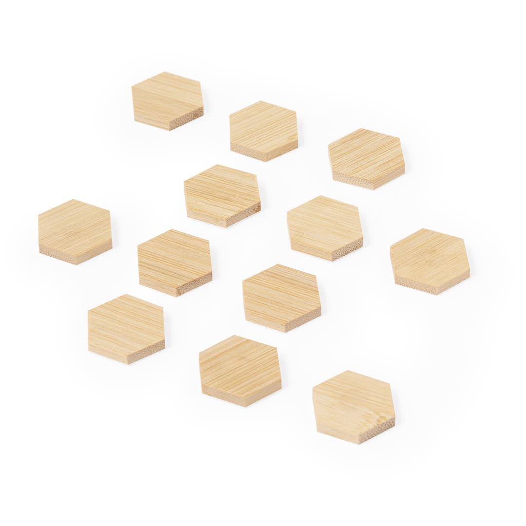 Fustik - Wholesale Magnet - Set of 12 customizable bamboo magnets in cotton bag2