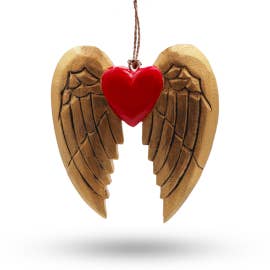 Golden Christmas Angel Wing and Heart - Black Detail for wholesale by LS GROUP