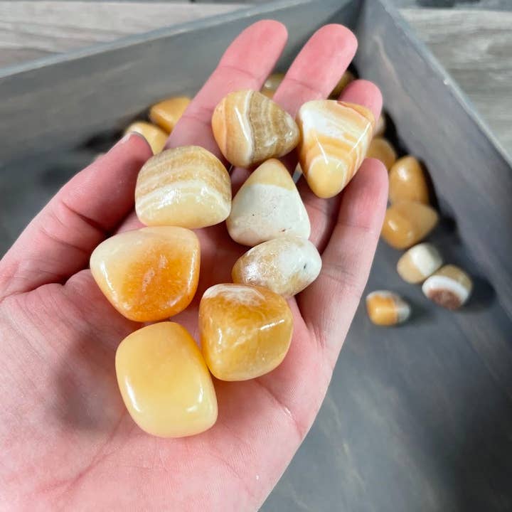 Calcite Orange Pierres Polies – Lot en Vrac de 1 lb pour Magasins de Cristaux pour la vente par Keystone Crystals