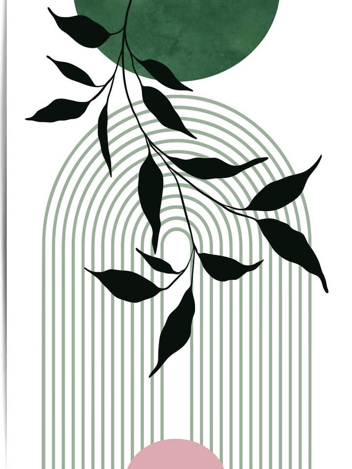 Mid Century Pink and Green Wall Art Poster 3 for wholesale by THE WALL HABITAT