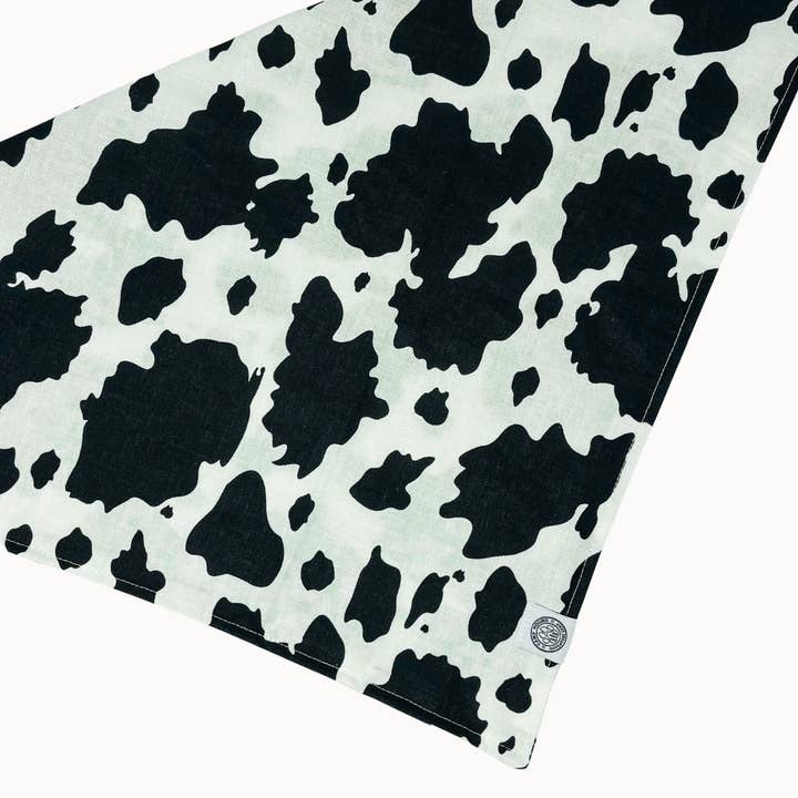 White Tucker Dog Bandana | Cow Print Western Cotton Pet Accessory for wholesale on Faire2