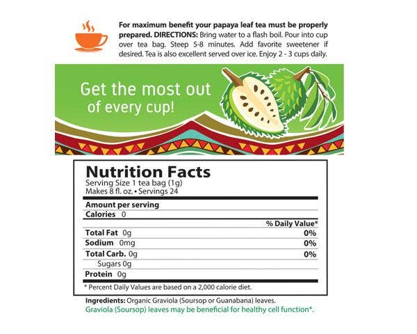 Herbal Goodness – Großhandel Teebeutel – Soursop-Blatttee — Graviola-Extrakt — Bio-Teebeutel 24/1 g — Zellimmunität und Entspannung — Kräuterkosmetik7