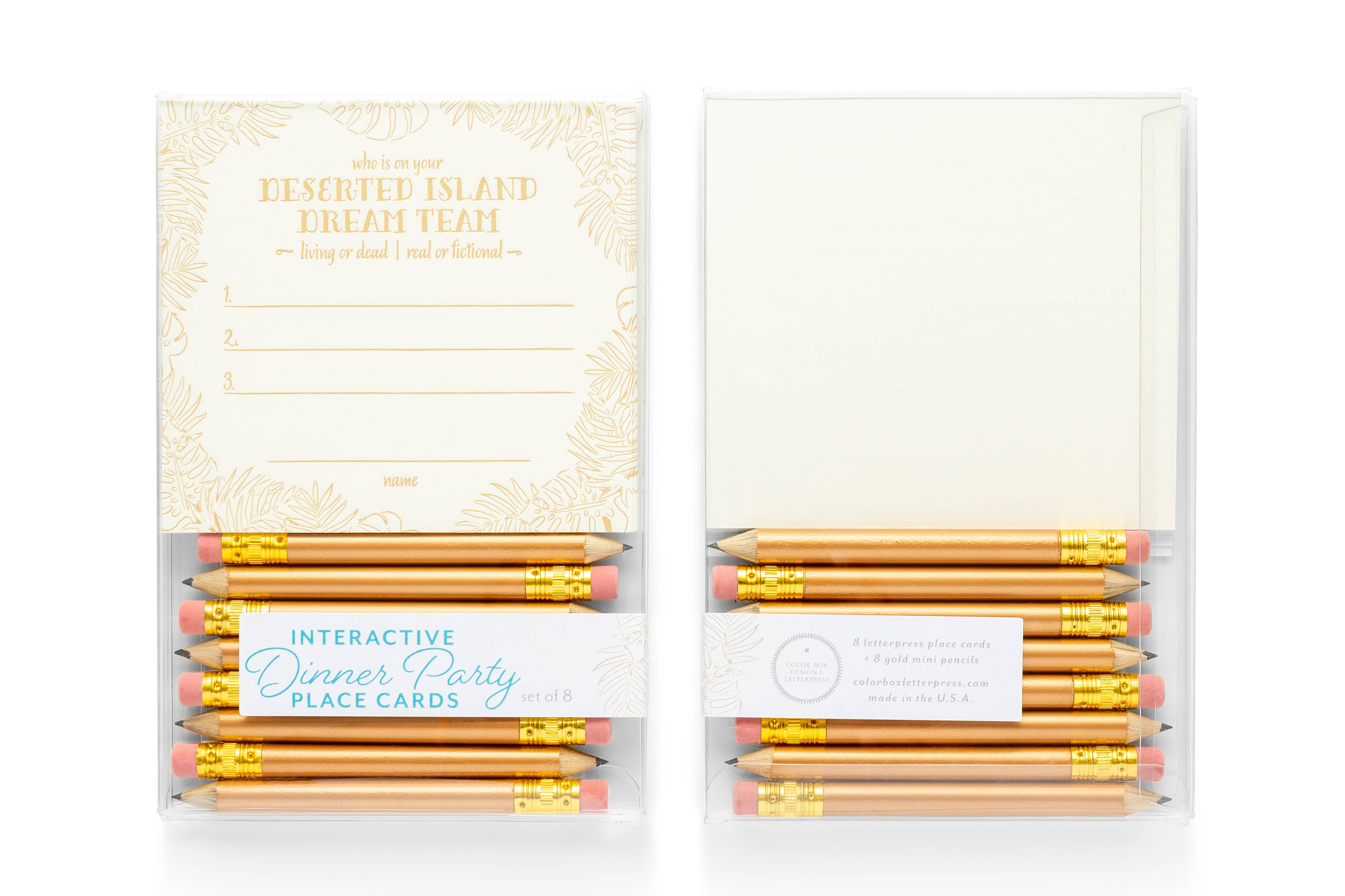 Color Box Design & Letterpress – Marcadores de lugar por atacado – Cartões de lugar para jantar | Ilha Deserta2