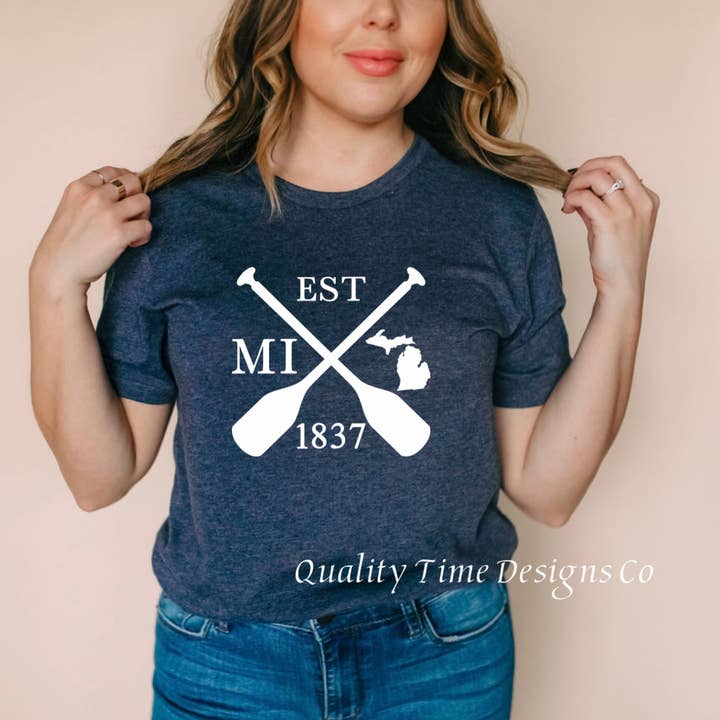 Michigan Established 1837 T-shirt for wholesale by Quality Time Designs Co