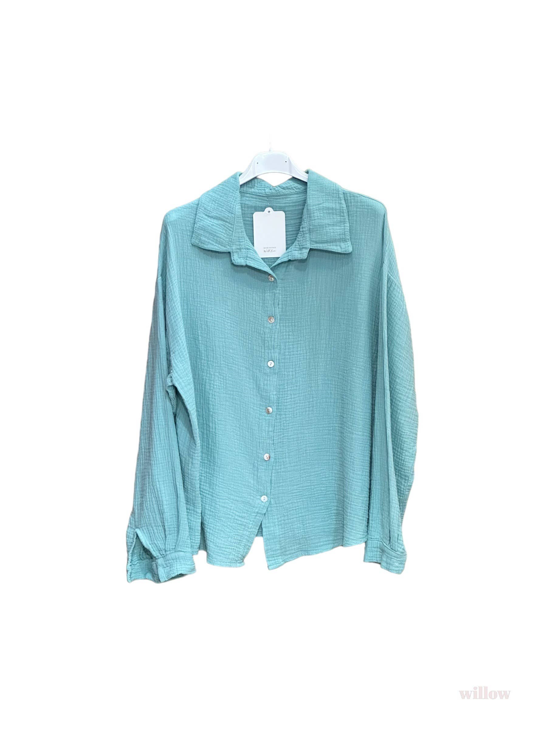 Moonsun - Wholesale Button Down Shirt - Women's - Cotton gauze shirt #30365
