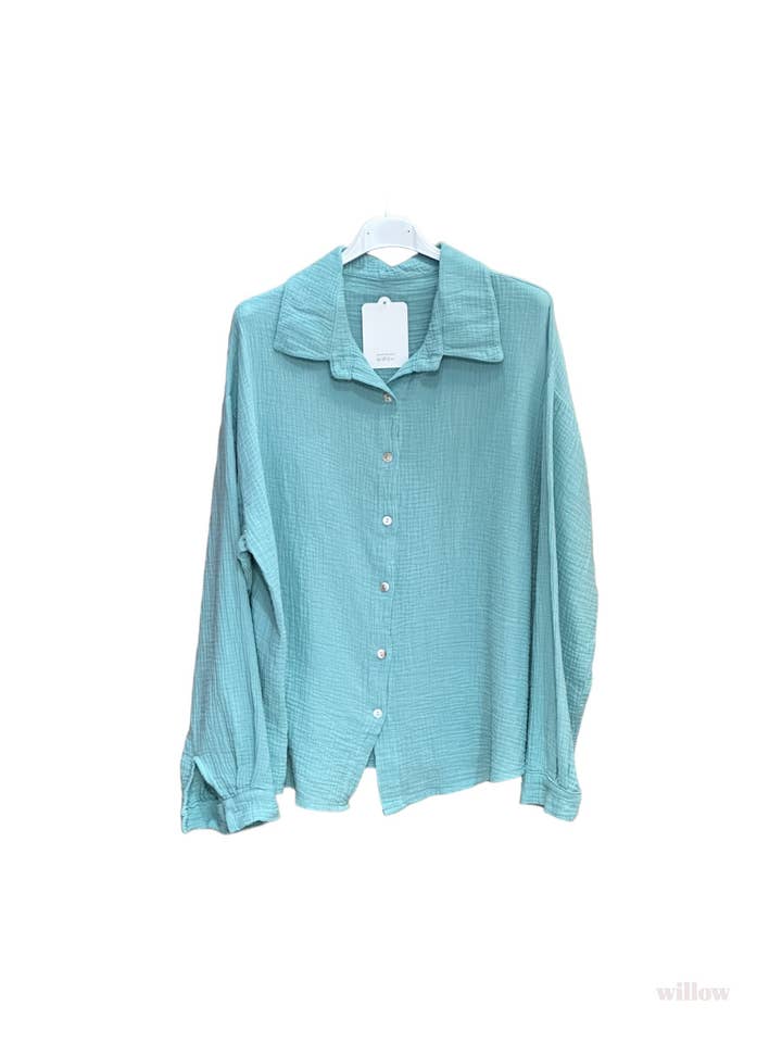 Moonsun - Wholesale Button Down Shirt - Women's - Cotton gauze shirt #30365