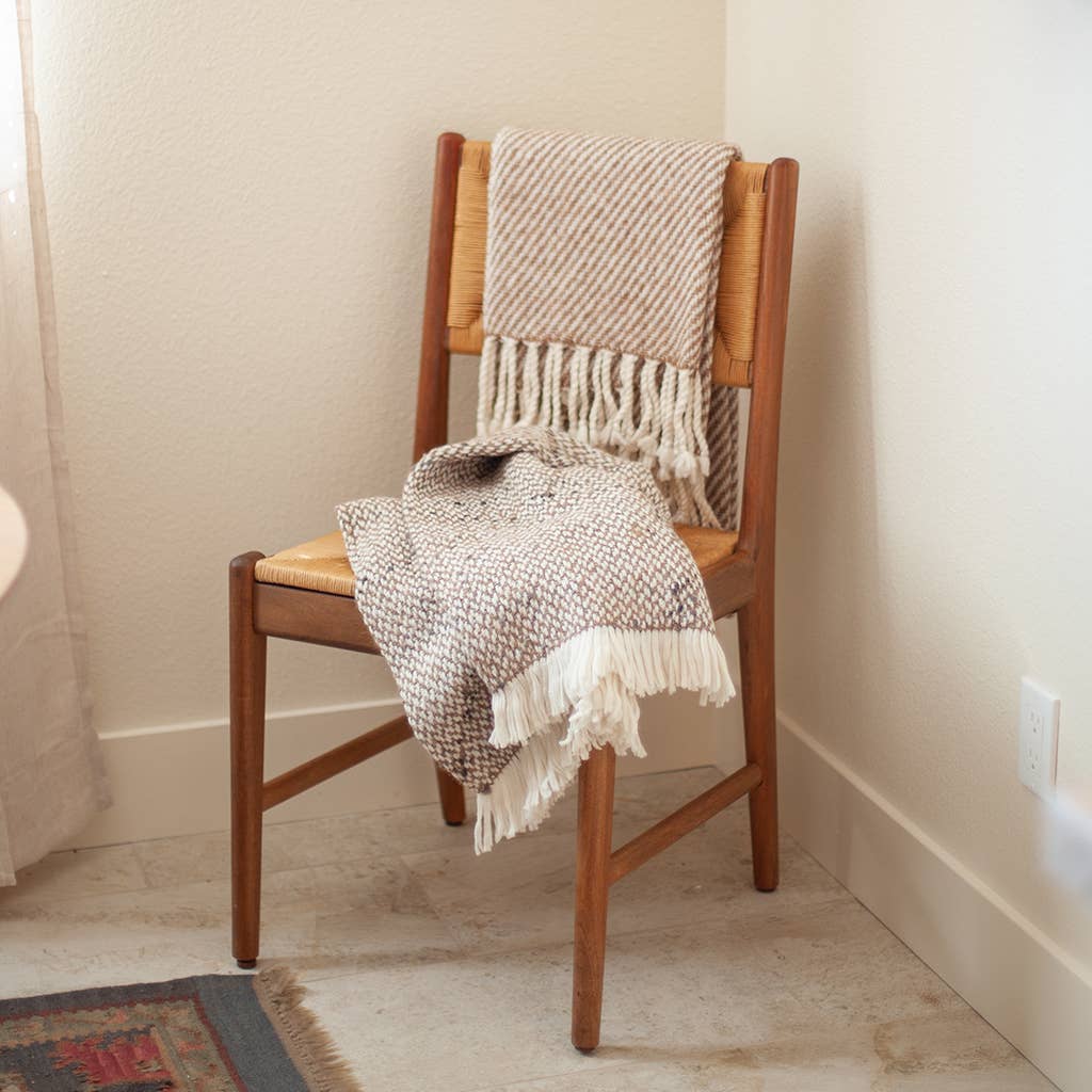 SLATE + SALT - Wholesale Throw Blanket - Chunky Camel Stripe Alpaca Throw Blanket2