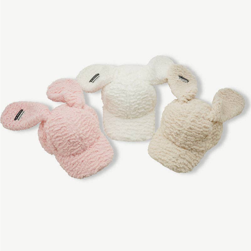 Dipped Shop - Wholesale Baseball Cap - Women's - Cute Plush Long Ears Bunny Baseball Cap DP25G7268