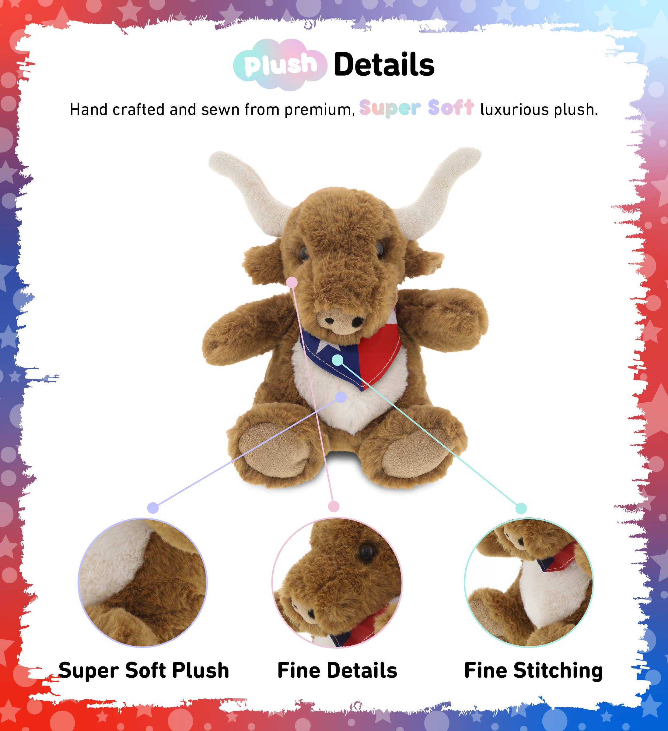 Cota Global - Wholesale Stuffed/Plush Toy - Kids & Baby - Super Soft Plush - Texas Longhorn1