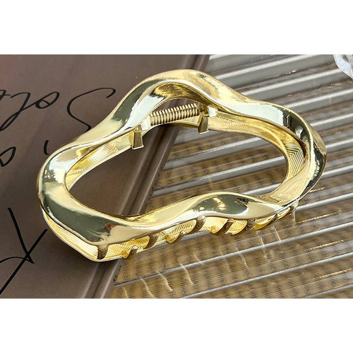 AK Brand - Wholesale Hair Clip - Women's - Metallic Abstract Design Claw