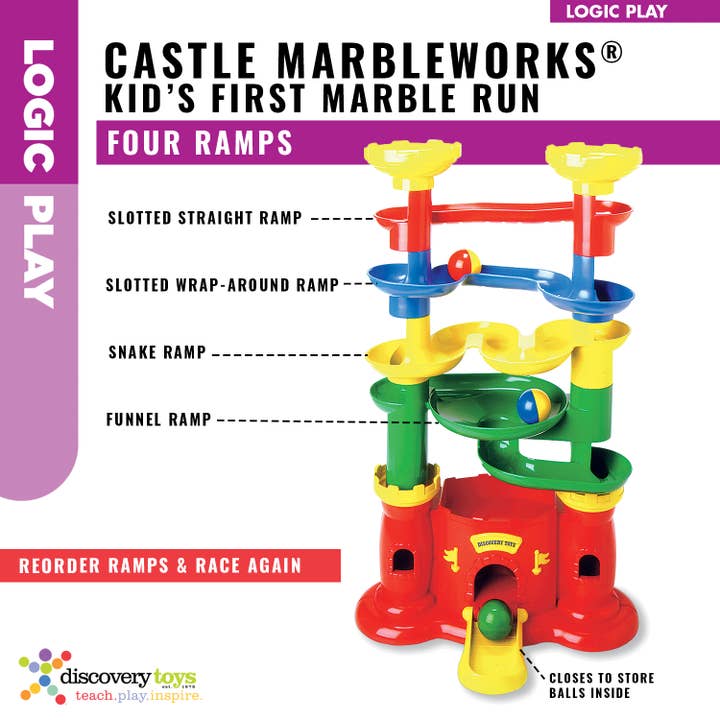 Discovery Toys - Wholesale Toy Set - Kids - CASTLE MARBLEWORKS® Chime Ball Drop Tower Toy