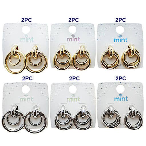 Atlas Fashion - Vente Clous d'oreille - Boucles d'oreilles à tige avec maillons de tailles assorties1