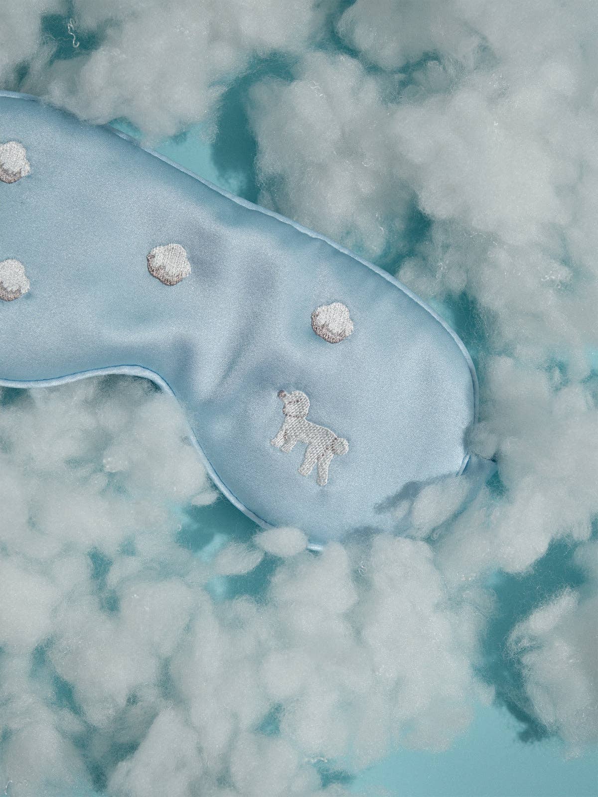 Sky Blue "Pan Pan" Silk Sleep Eye Mask for wholesale on Faire1