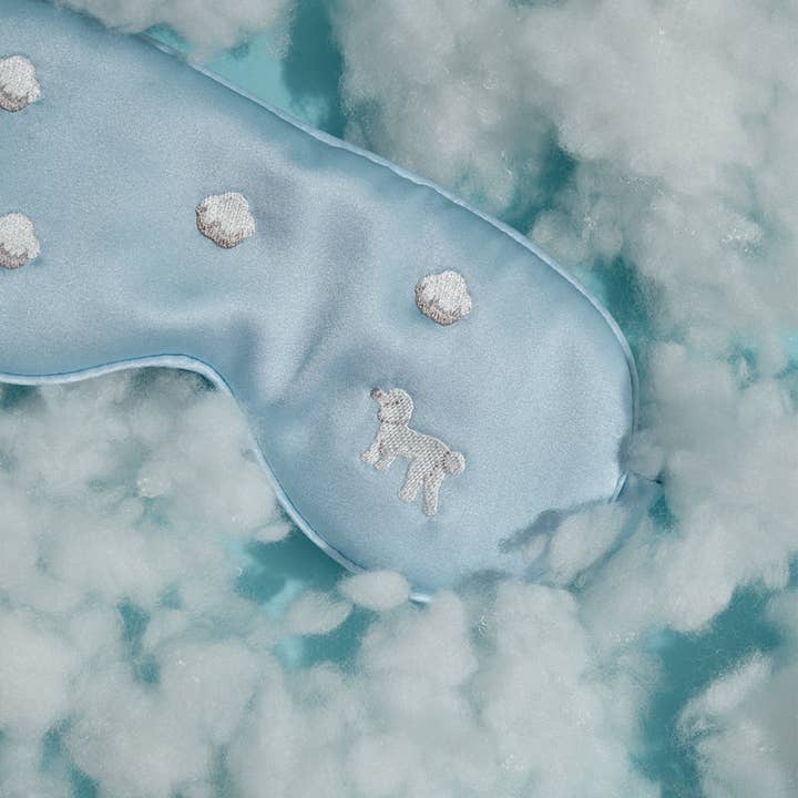 Sky Blue "Pan Pan" Silk Sleep Eye Mask for wholesale on Faire1