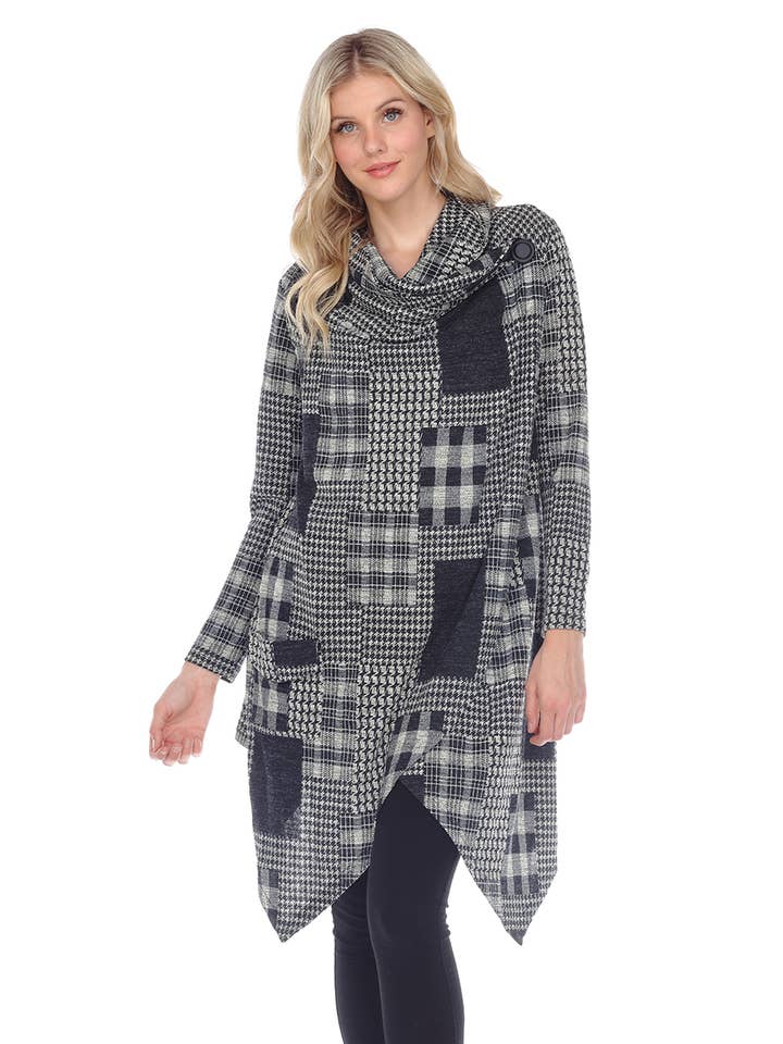 Túnica larga con estampado cuadrado para venta al por mayor de The Collection Royal / Royal Handicrafts