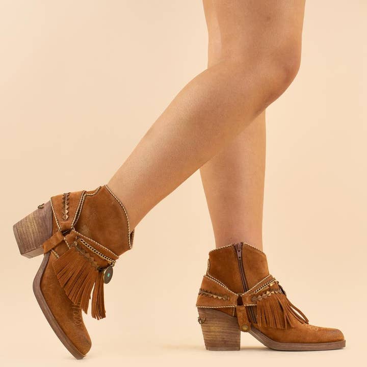 Moonrise - Wholesale Booties - Women's - Nemonic 2216 boho ankle boots brown1