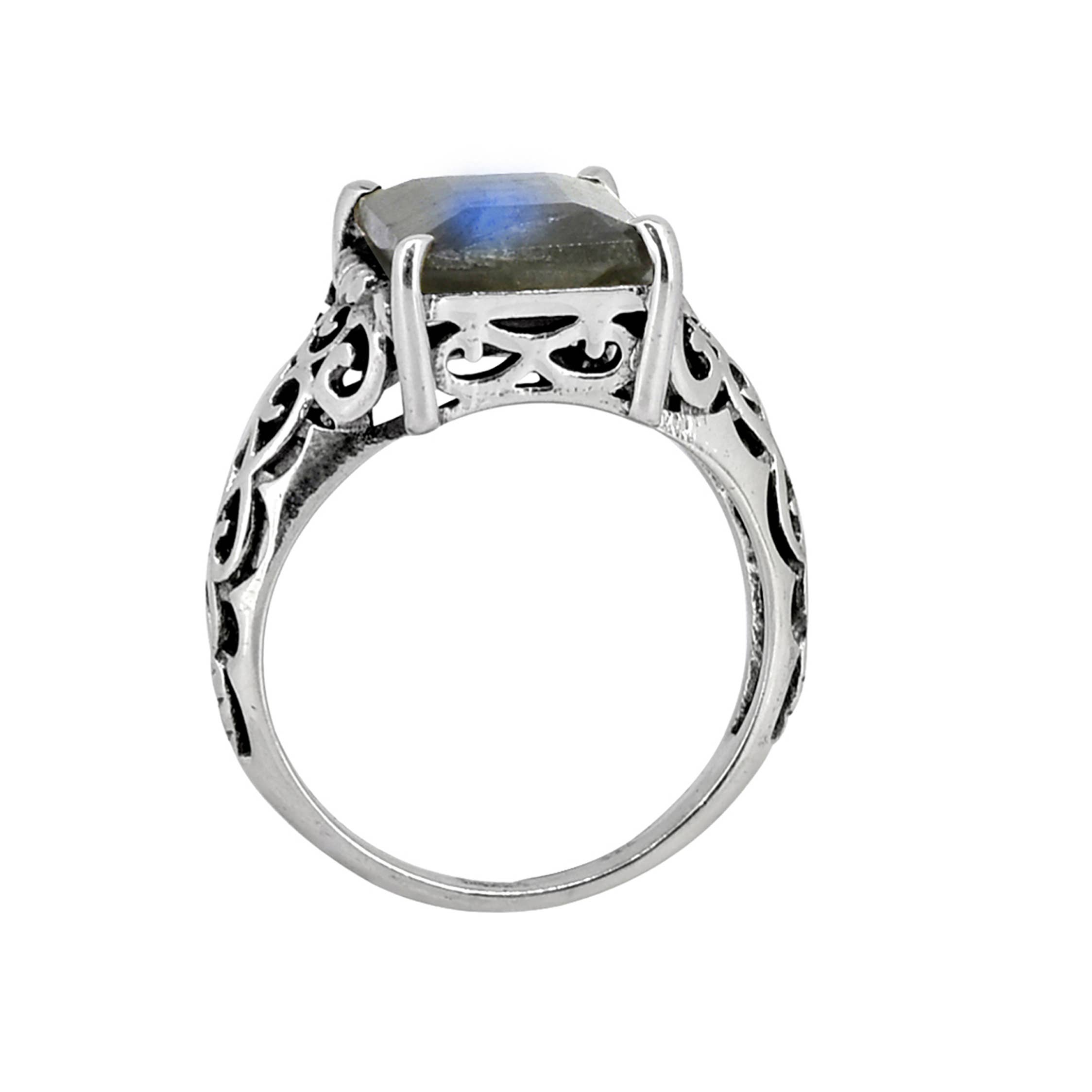 Tiramisu - Wholesale Single Stone/Solitaire Ring - 925 Sterling Silver Labradorite Flingree Gemstone Ring4